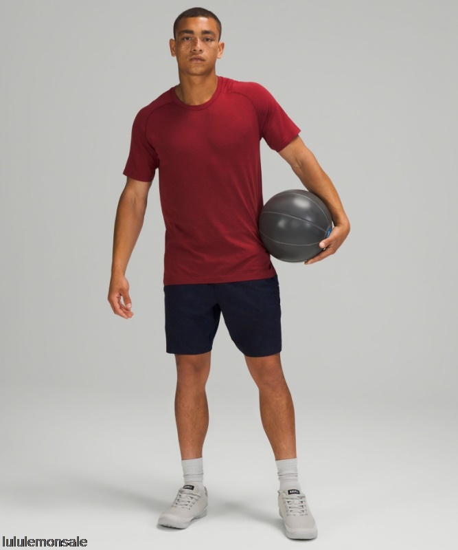 Lululemon Deutschland DELULU776 | Dunkelrot Metal Vent Tech Kurzarmshirt 20